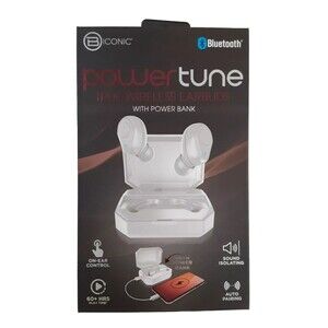 BICONIC Power Tune True Bluetooth Wireless Earbuds w/Power Bank White NIB Gift